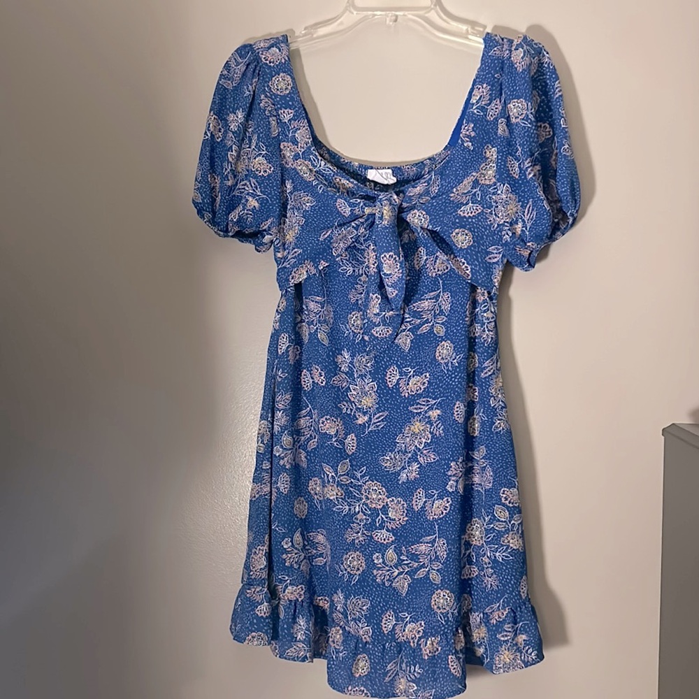 Blue floral summer dress